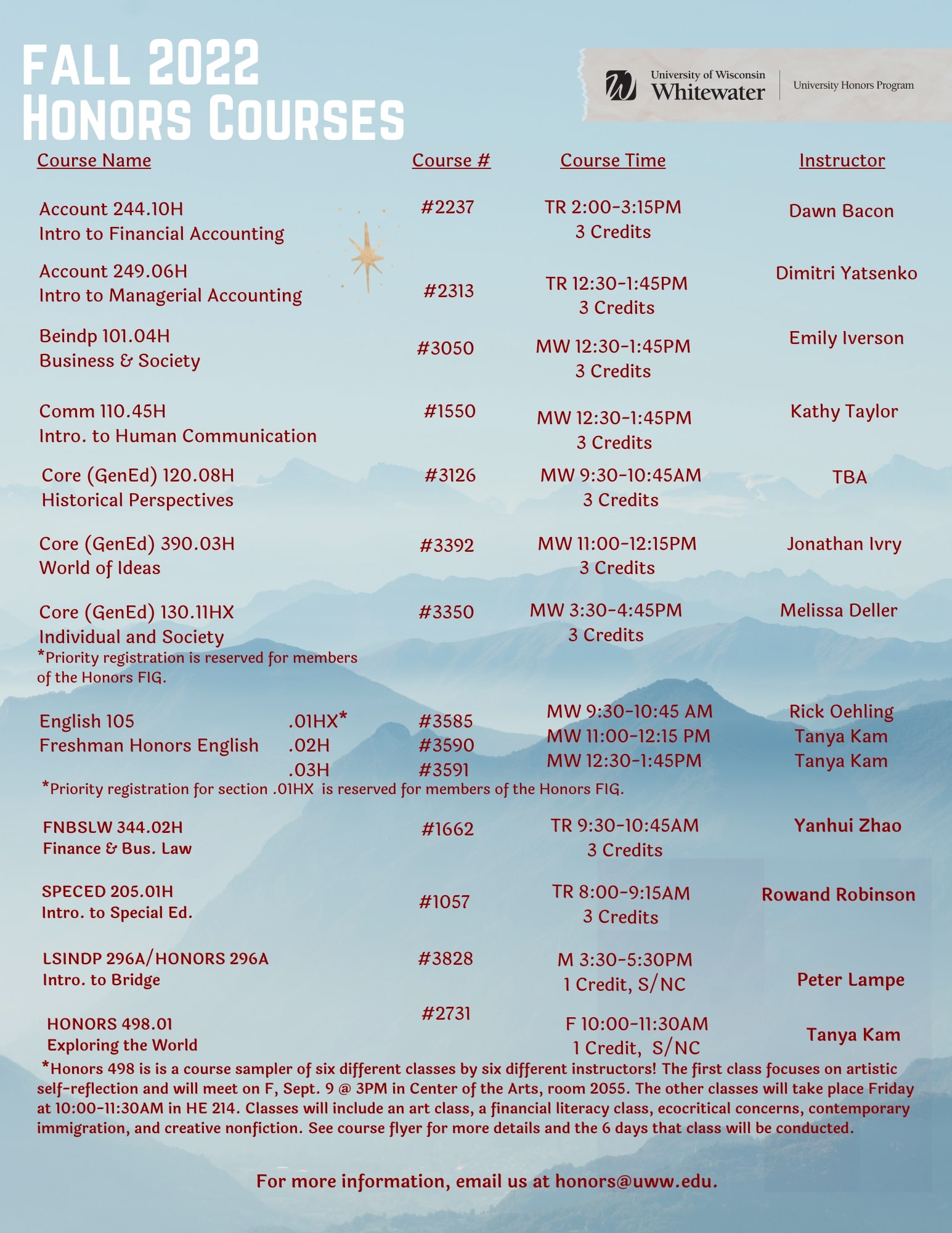 Honors Course Flyers